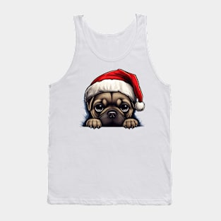 Christmas Peeking Puppy Tank Top